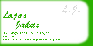 lajos jakus business card